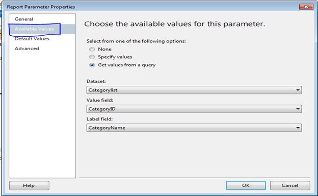 Data set and value field